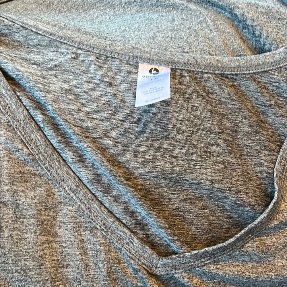 Gray V-Neck Women's Top